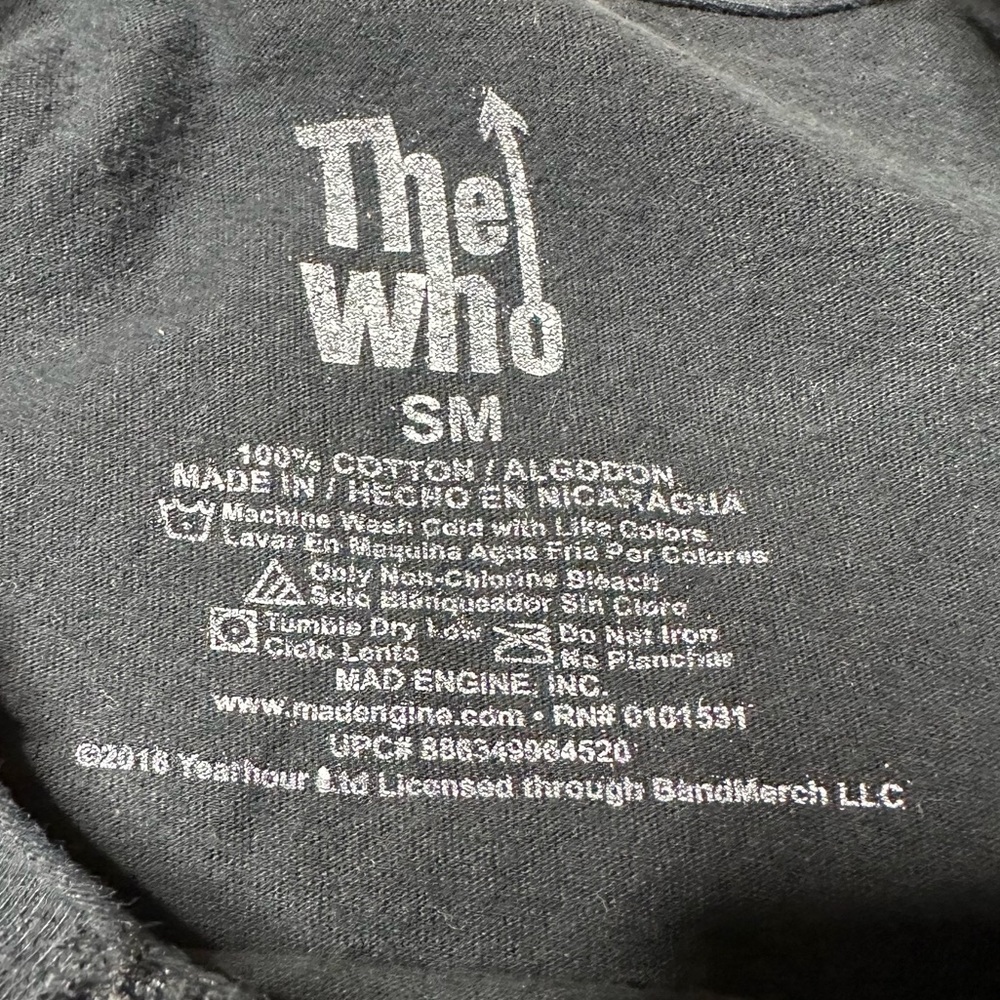The Who Official Union Jack Logo Graphic T-Shirt Black Women’s Sz S - Picture 6 of 6